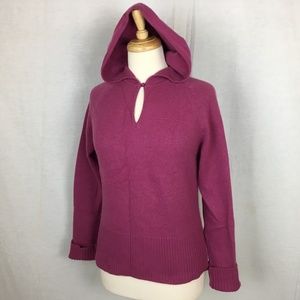Ann Taylor Hooded Cashmere Sweater Pink Women's L